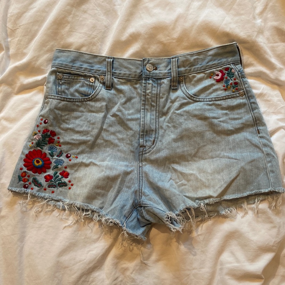 Madewell The Perfect Jean Short Embroidered